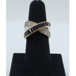 Alfieri St John - 18k  Yellow Gold Diamond, Sapphire  , Ring